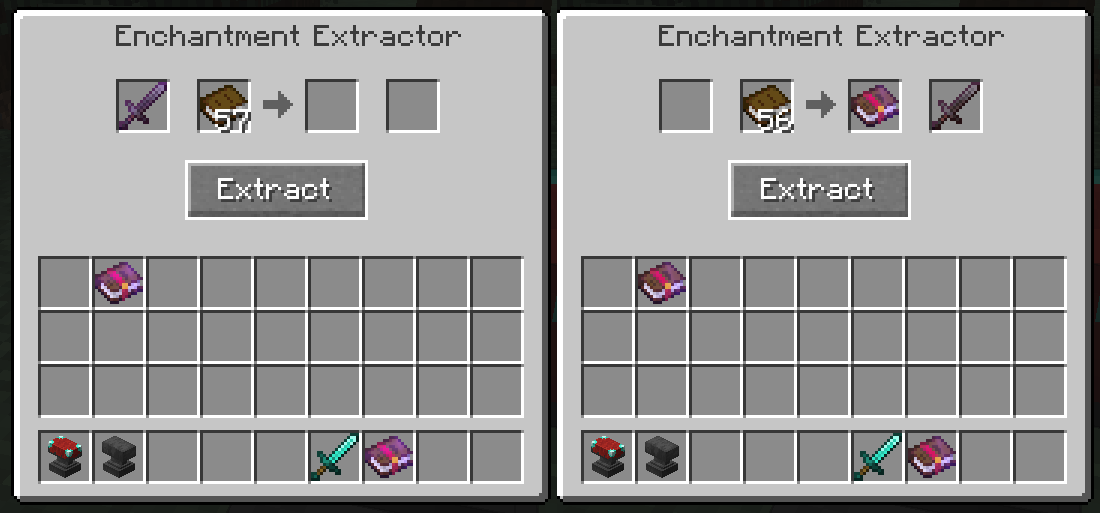 In-game Screenshot of the Enchantment Extractor in action