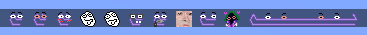 All the current emojis in a line