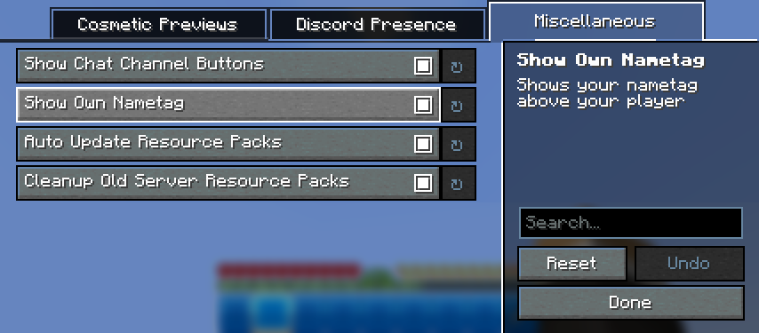 Settings Menu