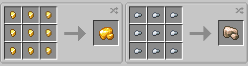 Nine nuggets now create the raw variant of the ore instead of the ingot.