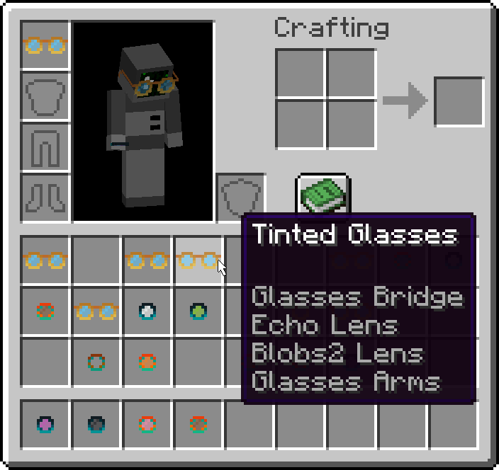 Sample of glasses tooltip