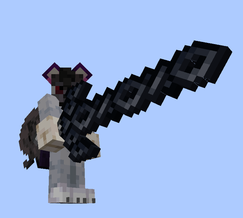 the sword being held