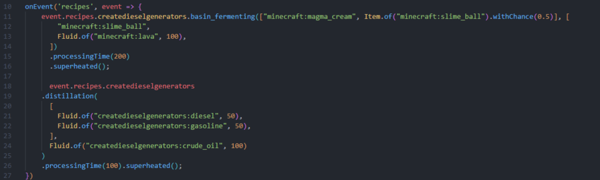 Examples of the recipes for 1.18.2 in action in version 1.0.0: