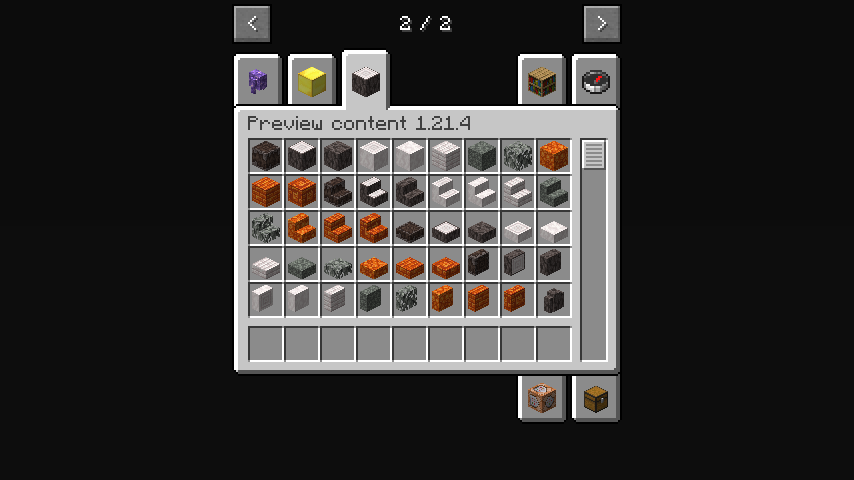 Preview of new blocks