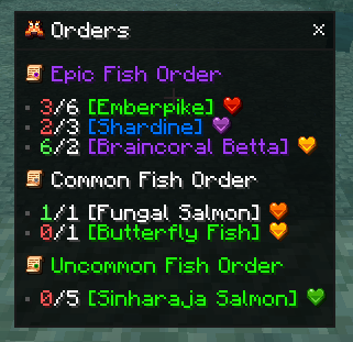 (Sea Monsters) Event Orders Menu Example