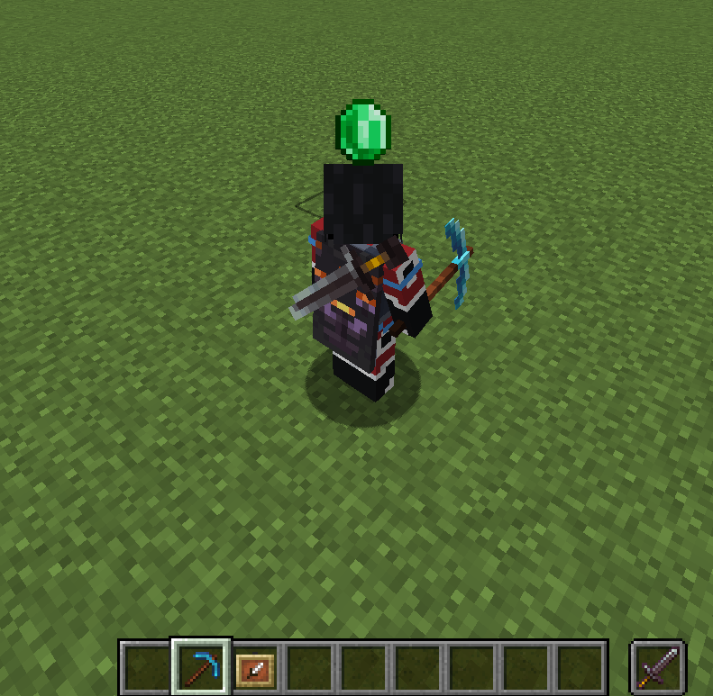 Player with custom item models for the head and on back (fixed/item frame)