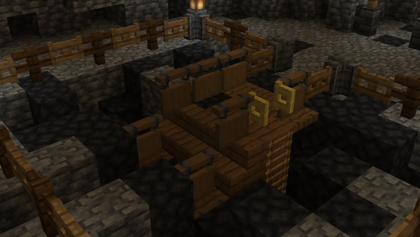 Cobbled bedrock in a mine