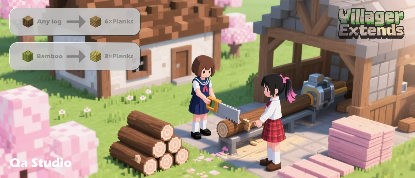 By using Qa sawmill, you can get 50% more planks than normal