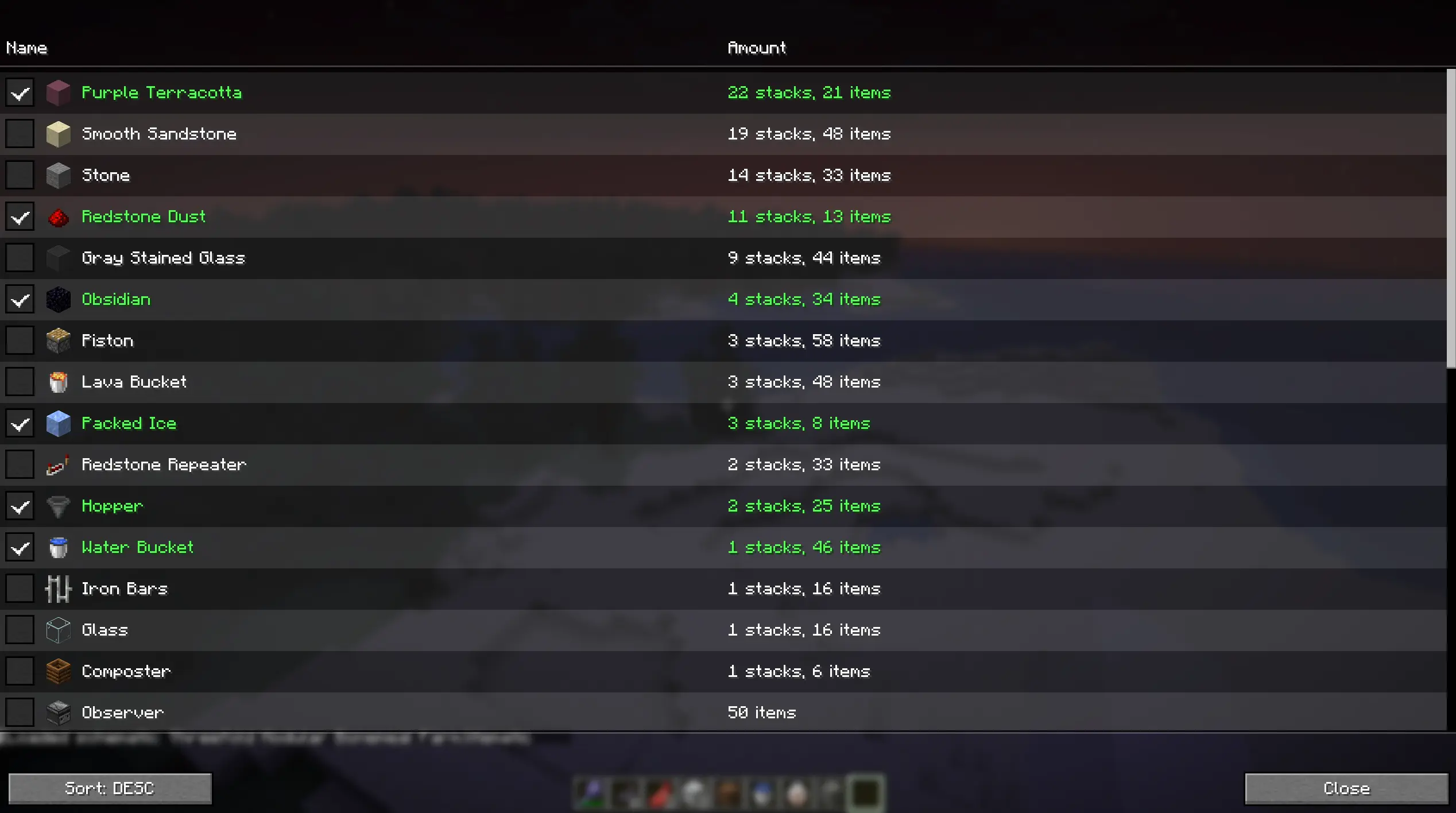 A screenshot of the mod in action