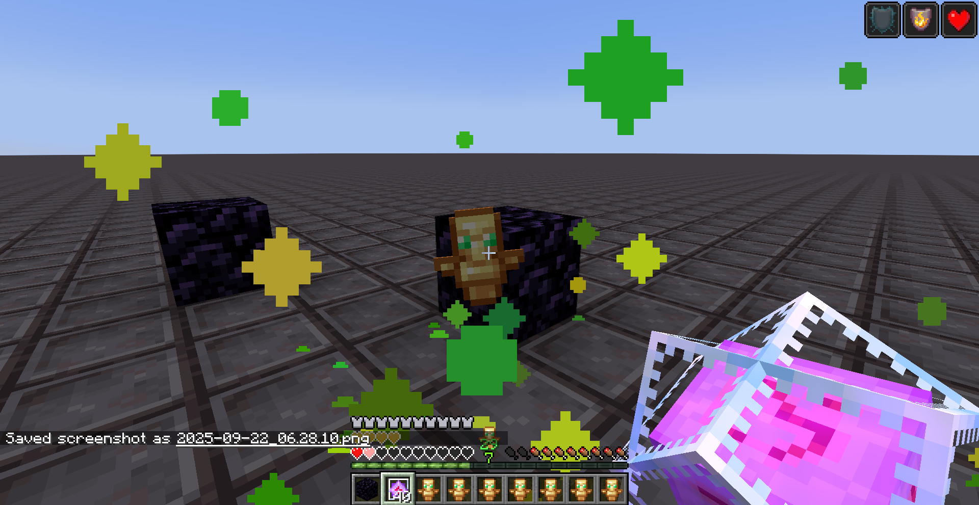 Totem being popped small with a 3d end crystal in the players hand