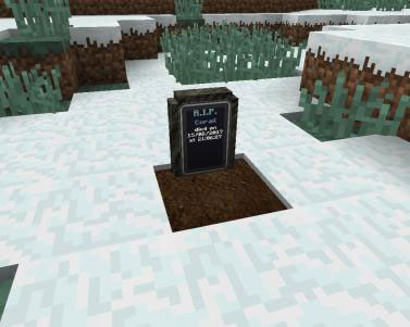 Grave in snow
