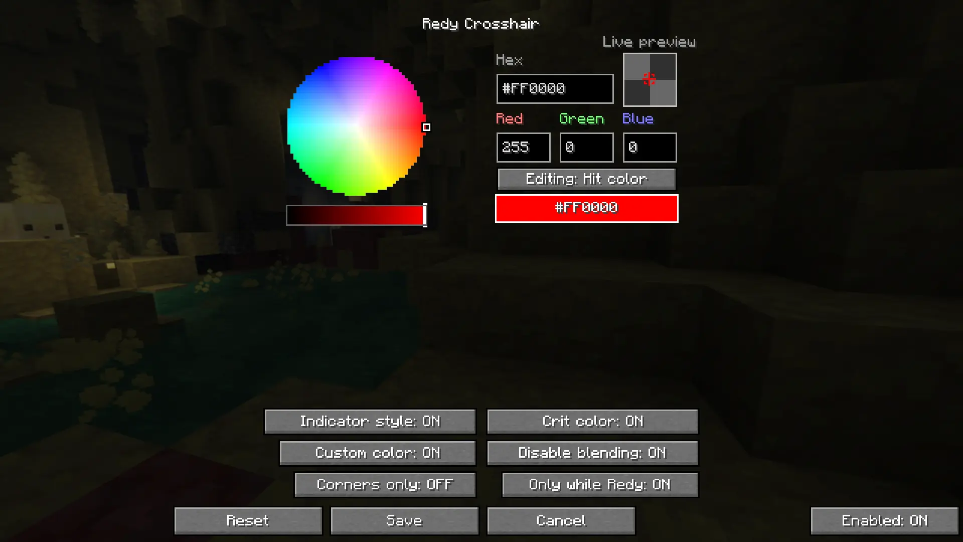 crosshair settings