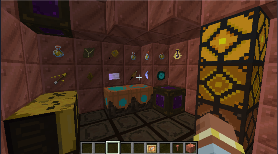 Everything inside of the Elysium Mod, including the batteries, Elysium, Chierosiphon, the dagger, and more