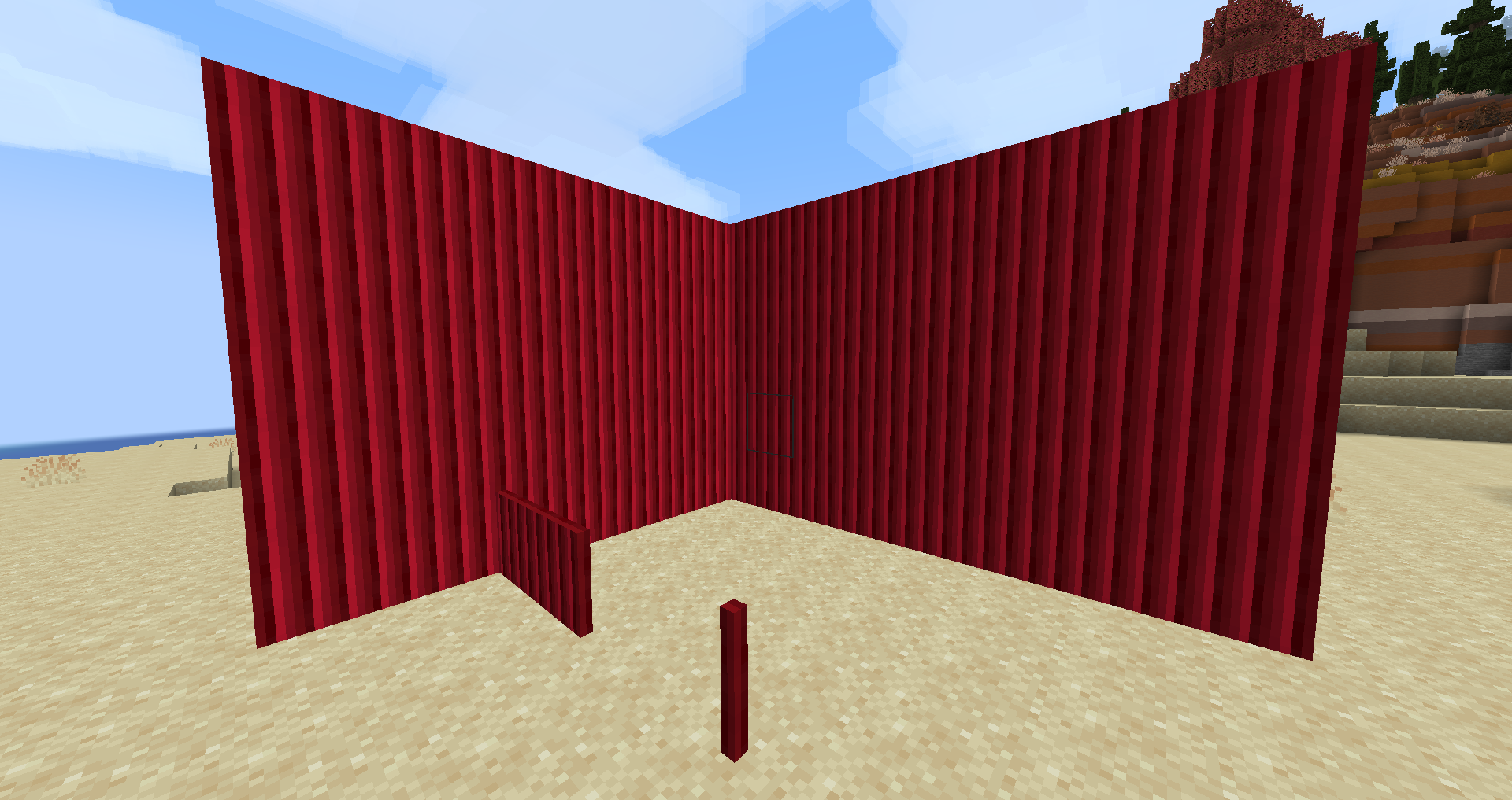A corner of a wall made with red Lodge Tiles