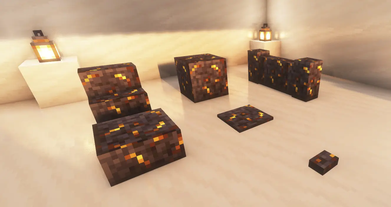 Polished Gilded Blackstone blocks
