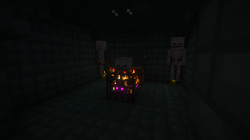 A spawner in the Haunted Temple paired with the Complementary Reimagined Shader