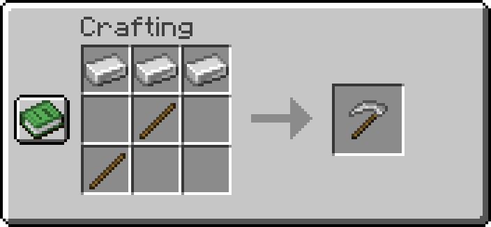 Scythe crafting recipe in crafting table
