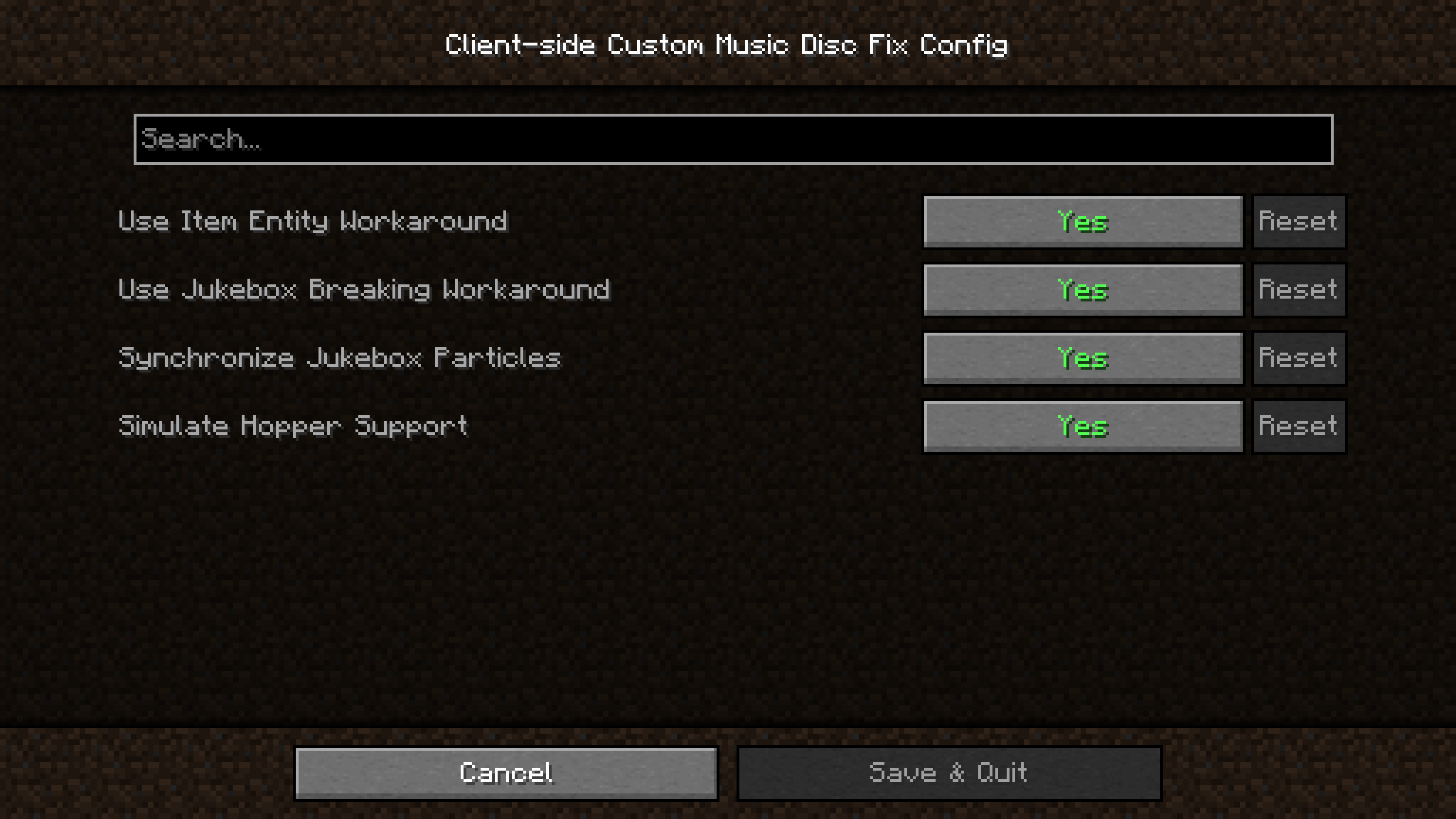 Config options as of v1.0.0
