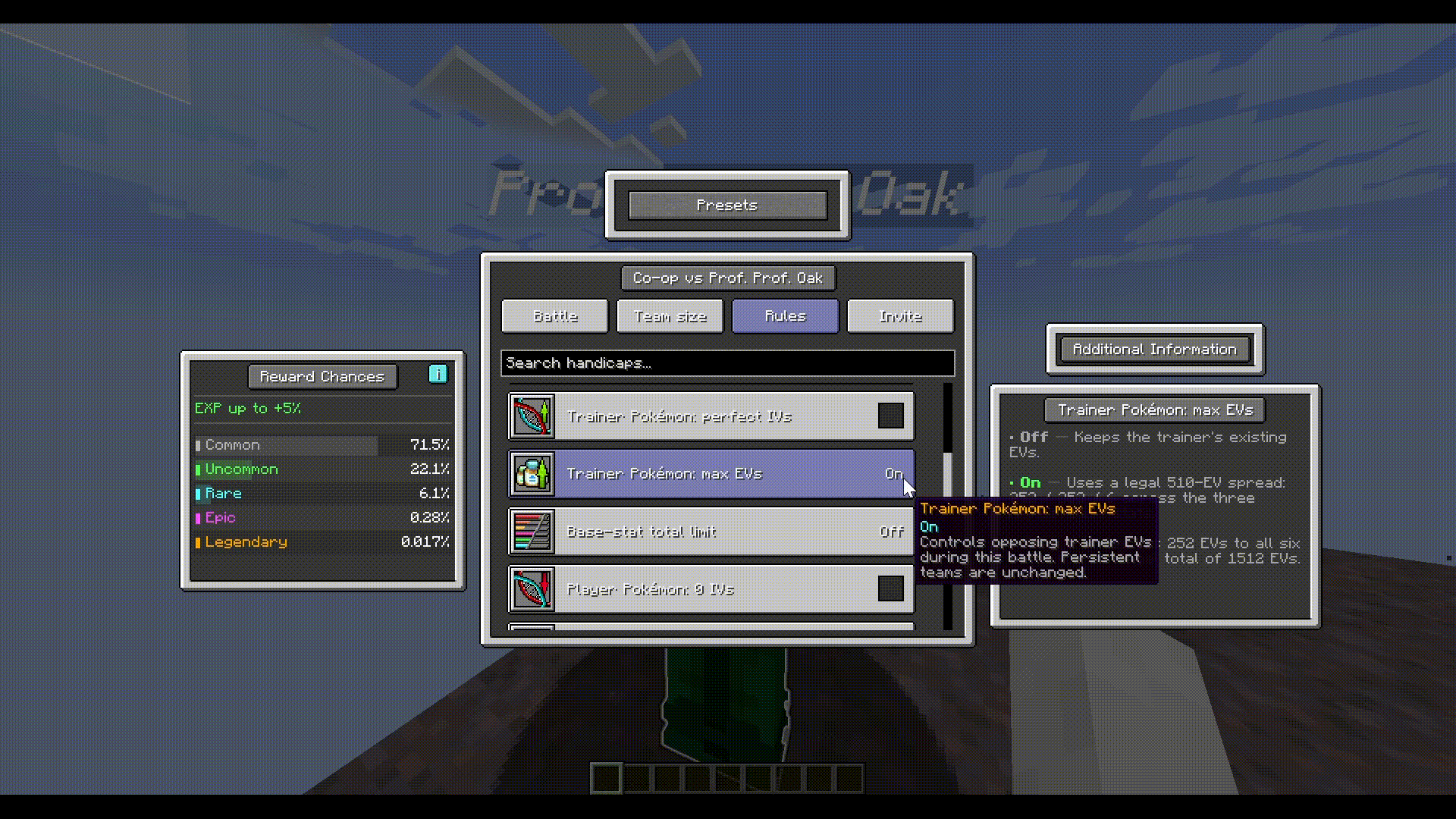 Handicap Reward Responsive Menu