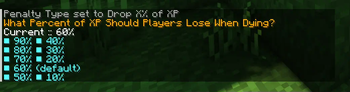 Change Percent of XP Lost