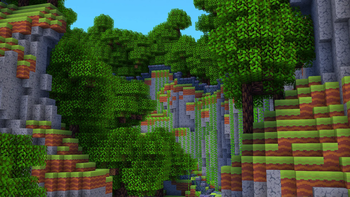 cliffside with some oak trees