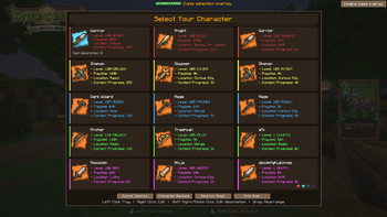 Custom class selection screen