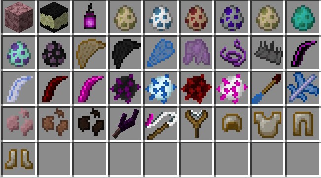 Creative Inventory of the Items in the Mod