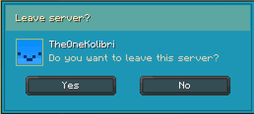 The UI that pops up when u press "Disconnect".