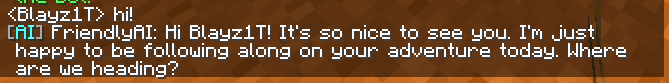 AI talking in chat