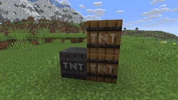 The barrels in a field of grass