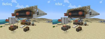 Before and after loading the resource pack