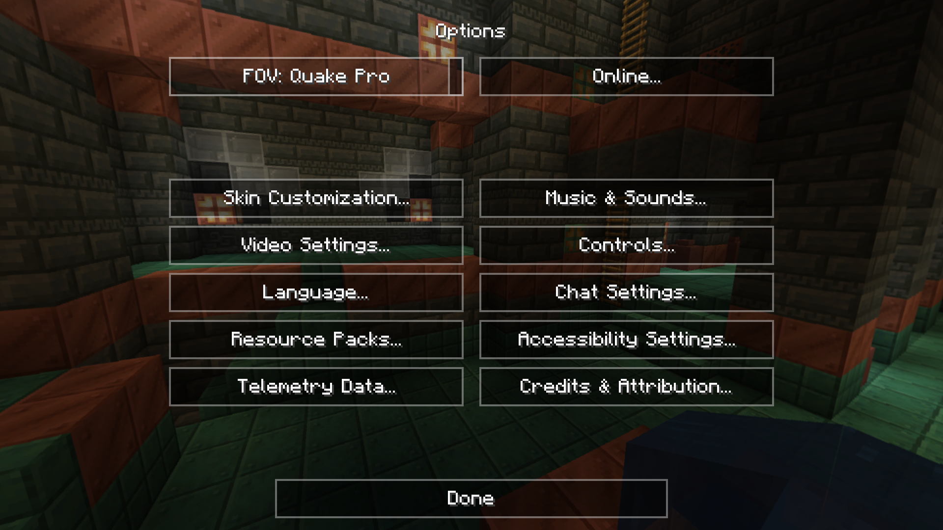 Resource Pack in Options