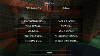 Options Menu With Resource Pack