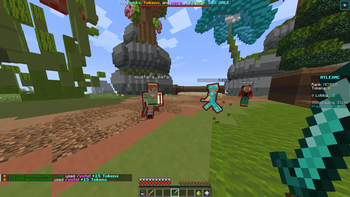 Multiple players with glow effect applied