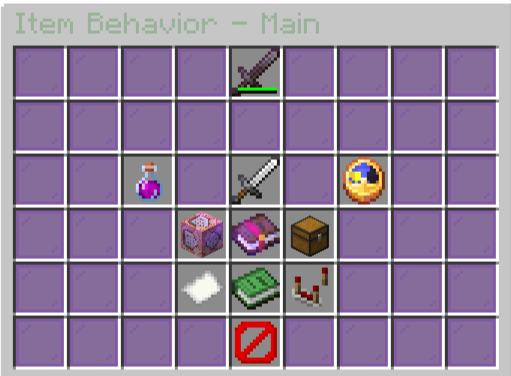 Item Behavior Screen