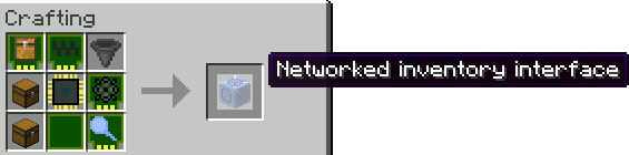 Networked inventory interface recipe