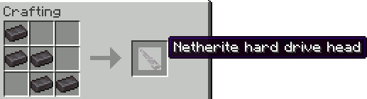 Netherite hard drive head recipe