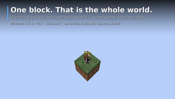 One block in the void