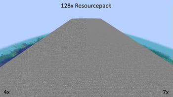 4 mipmap levels vs 7 mipmap levels with a 128x128 resource pack