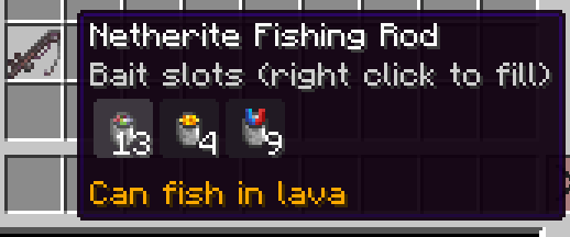 Netherite Fishing Rod with Bait
