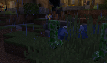 Creepers that emit these particles are a walking disaster
