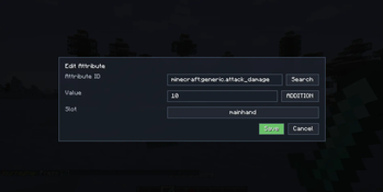 attribute edit window