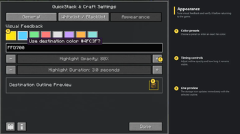 Destination Outline Appearance