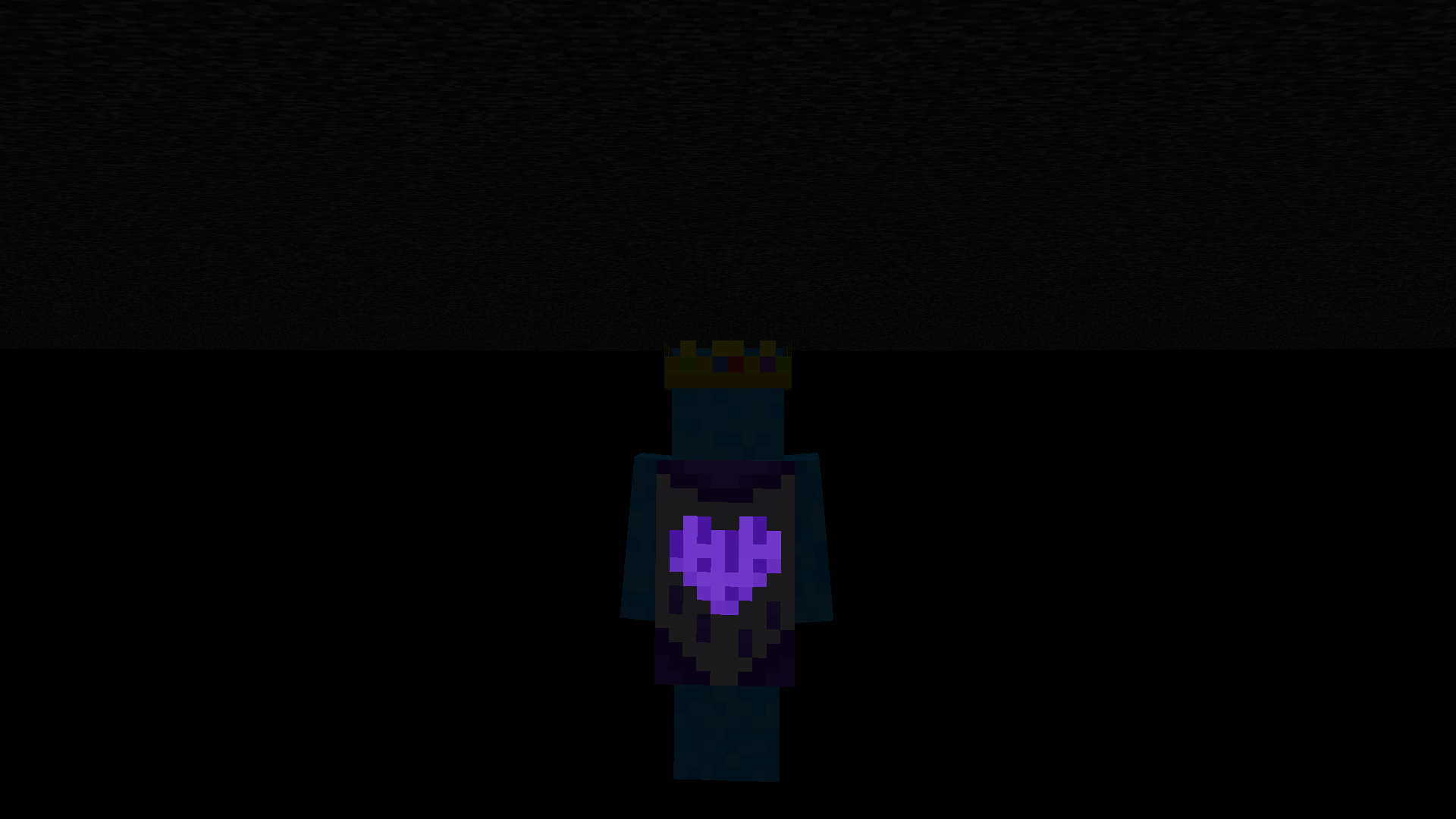 Example of the purple heart glowing in a dark place