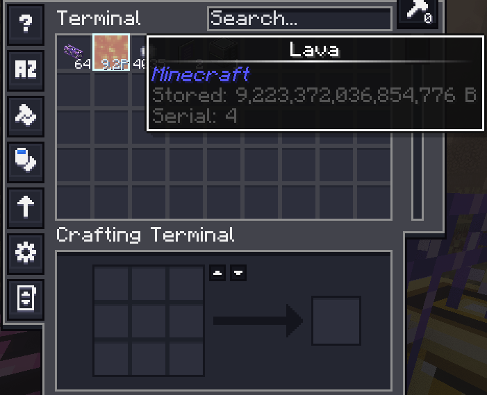 Infinite in ae2 terminal