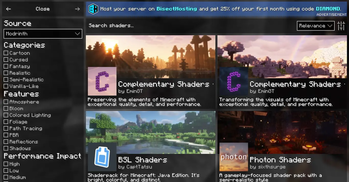 Resourcify for ingame Installation of Shaders and resourcepack
