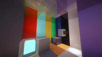 Some blocks with the 1x1 Potato texturepack
