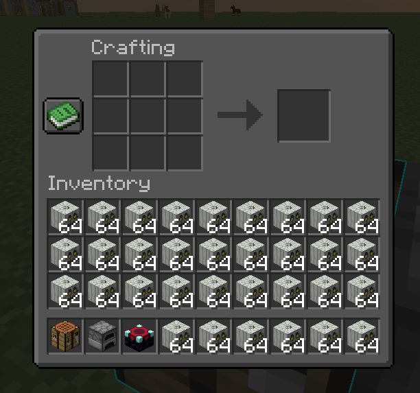 crafting table menu