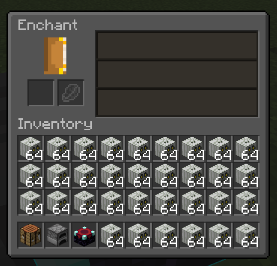 enchanting table menu