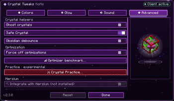 Advanced tab (2.3.0)